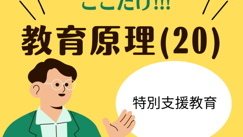 教職教養のPOINTはココだ🫵【教育原理】(20)特別支援教育の要点整理