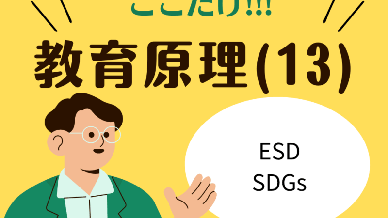 教職教養のPOINTはココだ🫵【教育原理】(13)ESDとSDGs